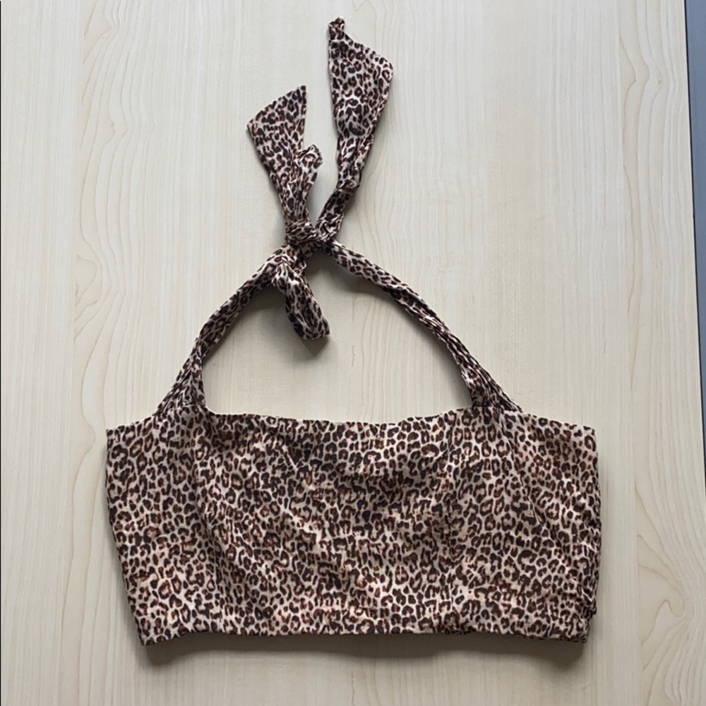Cheetah Bandeau Halter Top